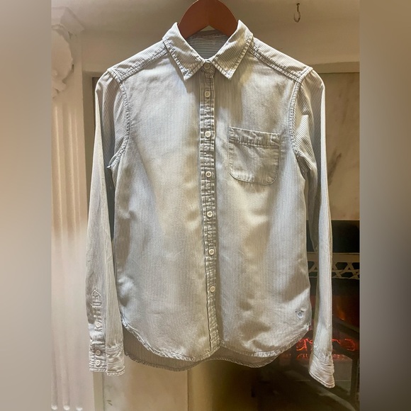 American Eagle Outfitters Tops - American Eagle Outfitters Women’s Light Blue Striped Shirt